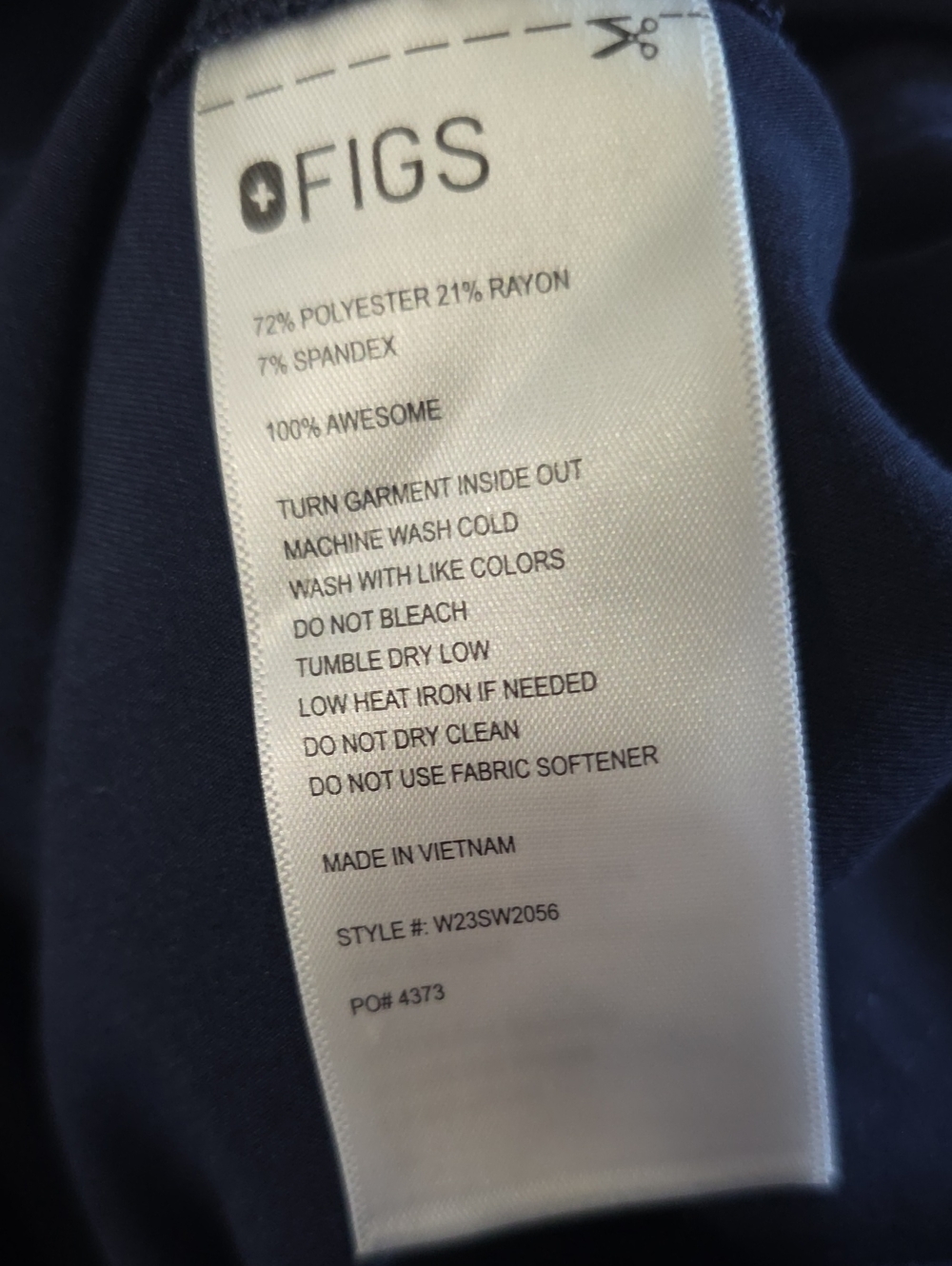 Figs Navy Zip-Front Scrub Jumpsuit - Picture 10 of 10